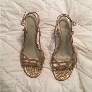 Talbots Gold/Bronze Slingback Heels